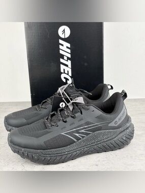 Hi-Tec Sneakers Men's Black Breathable Trail Hiking Shoes Sz 8 New In Box